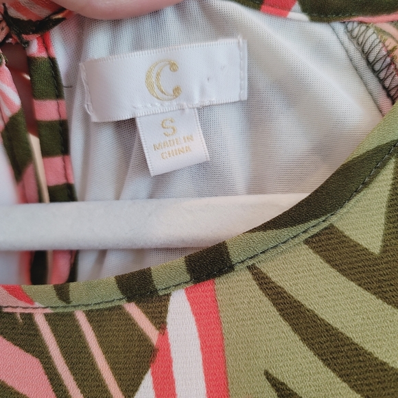 C Cold Shoulder Plant Print Dress Size Small - Picture 12 of 15